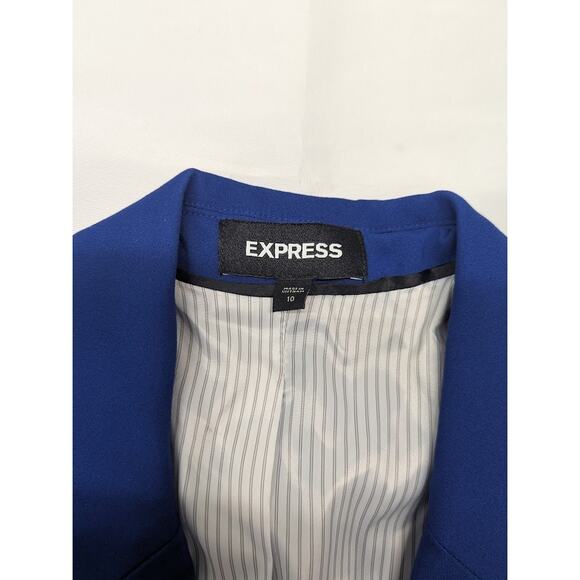 Express Women’s Classic One Button Blue Blazer Jacket Size 10 - Picture 3 of 9